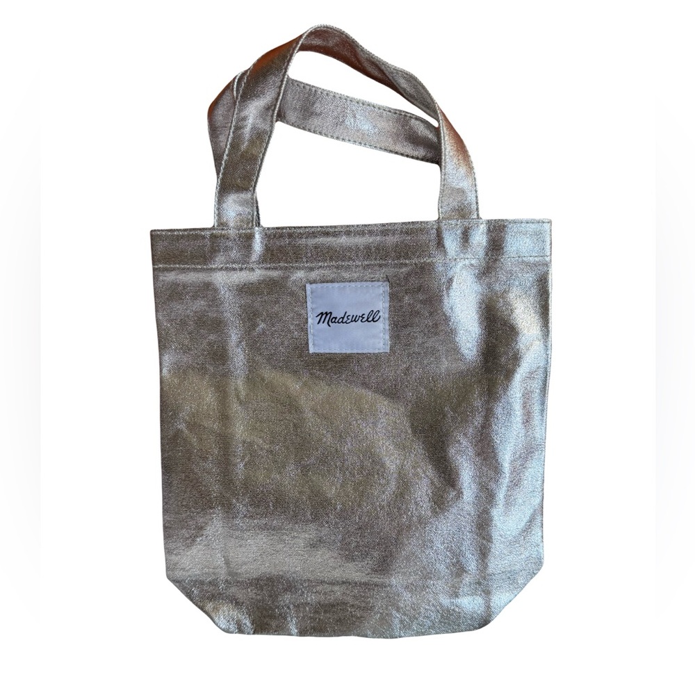 NWOT Madewell Metallic Silver Small Tote Bag